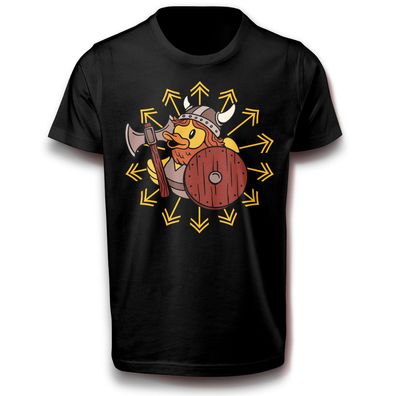 Wikinger Gummi Ente Superheld Entenparodie süß Fun Baumwolle T-Shirt
