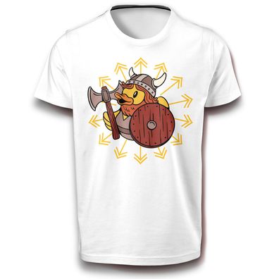 Wikinger Gummi Ente Superheld Badeente süß Fun Baumwolle T-Shirt