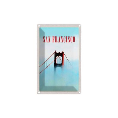 Blechschild 18x12 cm - San Francisco Brücke Himmel Blau