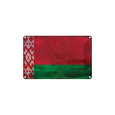 vianmo Blechschild Wandschild 18x12 cm Weißrussland Fahne Flagge