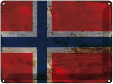 vianmo Blechschild Wandschild 30x40 cm Norwegen Fahne Flagge
