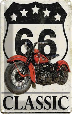 Blechschild 20x30 cm - Motorrad Classic 66 5 Sterne