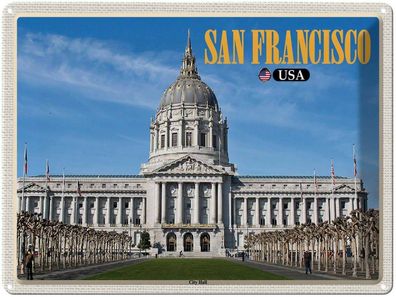 Blechschild 30x40 cm - San Francisco Usa City Hall Rathaus