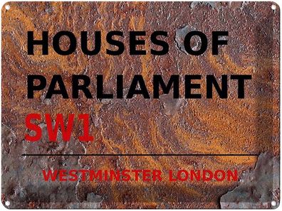 Blechschild 30x40 cm - London Houses Of Parliament Sw1