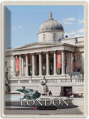 Blechschild 30x40 cm - London England Uk National Gallery