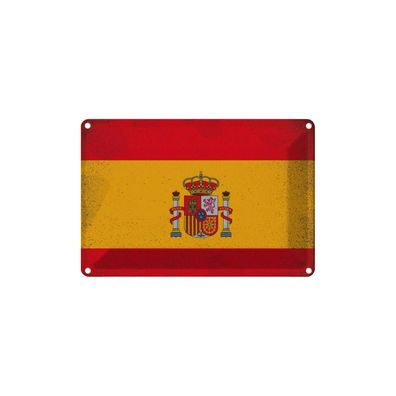 vianmo Blechschild Wandschild 18x12 cm Spanien Fahne Flagge