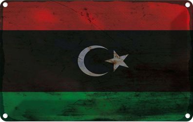 vianmo Blechschild Wandschild 20x30 cm Libyen Fahne Flagge