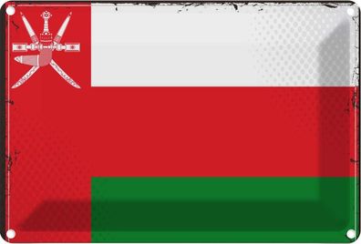vianmo Blechschild Wandschild 20x30 cm Oman Fahne Flagge