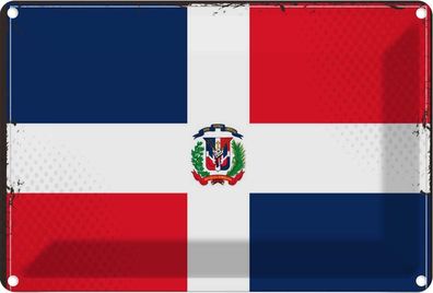 vianmo Blechschild Wandschild 20x30 cm Dominikanische Republik Fahne Flagge