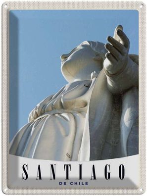 vianmo Blechschild 30x40 cm gewölbt Amerika Santiago de Chile Amerika