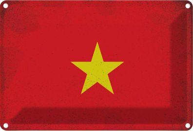 vianmo Blechschild Wandschild 20x30 cm Vietnam Fahne Flagge