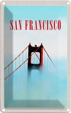 Blechschild 20x30 cm - San Francisco Brücke Himmel Blau