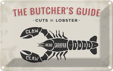 vianmo Blechschild 20x30 cm gewölbt Tier Lobster cuts of Lobster