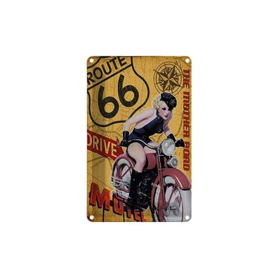 Blechschild 18x12 cm - Pin Up Route 66 The Mother Road Motel
