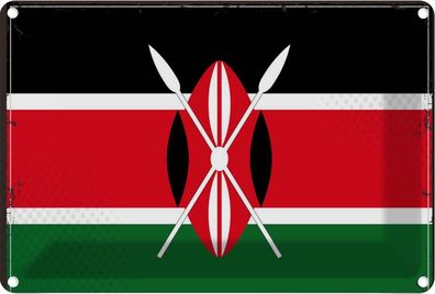 vianmo Blechschild Wandschild 20x30 cm Kenia Fahne Flagge