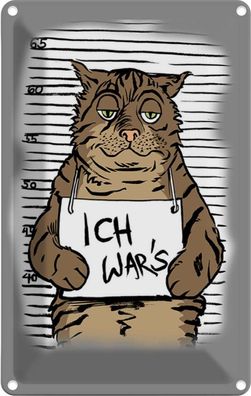 Blechschild 20x30 cm - Katze Ich War's Mugshot Polizeifoto
