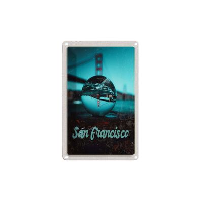 Blechschild 18x12 cm - San Francisco Brücke Meer Kurgel Trip