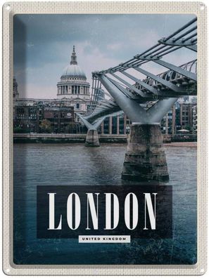 Blechschild 30x40 cm - London Uk Jahrtausendbrücke Aussicht