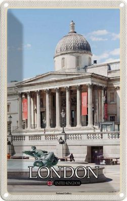 Blechschild 20x30 cm - London England Uk National Gallery