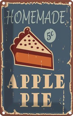 Blechschild 20x30 cm - Kuchen Homemade Apple Pie Apfelkuchen