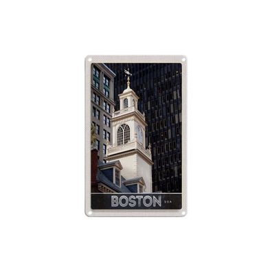 Blechschild 18x12 cm - Usa Amerika Boston Sehenswürdigkeit