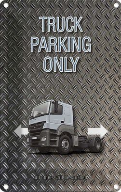 vianmo Blechschild 20x30 cm gewölbt Parkplatzschild Parken Truck parking only