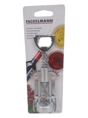 Fackelmann Korkenzieher Flaschenöffner Silber Kapselheber Wein Flasche 49785