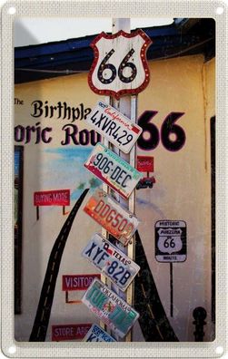 Blechschild 20x30 cm - Usa Amerika Us Highway Route 66