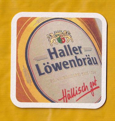 Brauerei Haller Löwenbräu - - ein ungebrauchter Bierdeckel