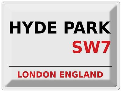 Blechschild 30x40 cm - London England Hyde Park Sw7