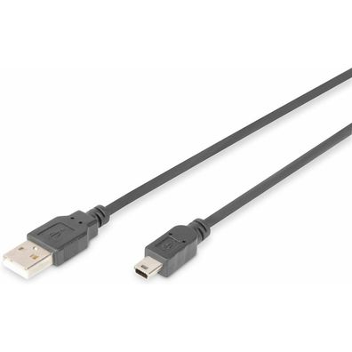 Digitus USB 2.0 Anschlusskabel, 3m, schwarz