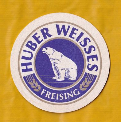 Brauerei Huber Weisses Freising - ungebrauchter Bierdeckel