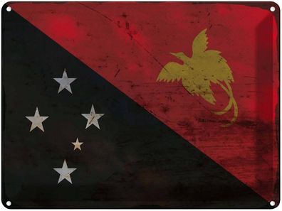 vianmo Blechschild Wandschild 30x40 cm Papua-Neuguinea Fahne Flagge