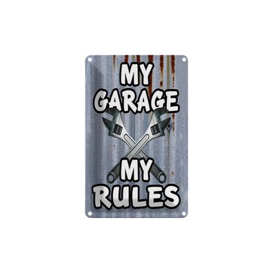 Blechschild 18x12 cm - Vintage My Garage My Rules