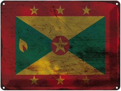 vianmo Blechschild Wandschild 30x40 cm Grenada Fahne Flagge