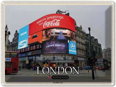 Blechschild 30x40 cm - London Piccadilly Circus Uk England