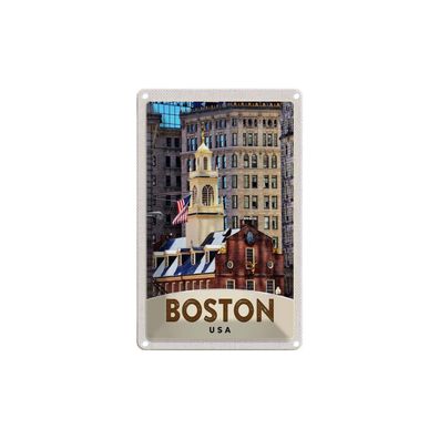 Blechschild 18x12 cm - Amerika USA Boston Architektur