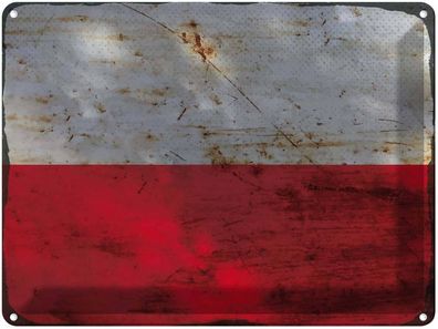 vianmo Blechschild Wandschild 30x40 cm Polen Fahne Flagge