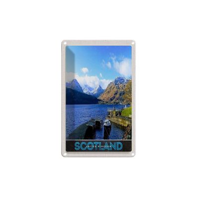 Blechschild 18x12 cm - Schottland Insel Schnee Trip