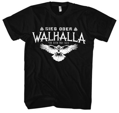 Sieg oder Walhalla | T-Shirt Wikinger Odin Sleipnir Vikings | Auge um Auge M2 FB