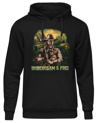 Unbeugsam & Frei Kapuzenpullover Bauer Pullover Fuck Widerstand Hoodie Landwirt