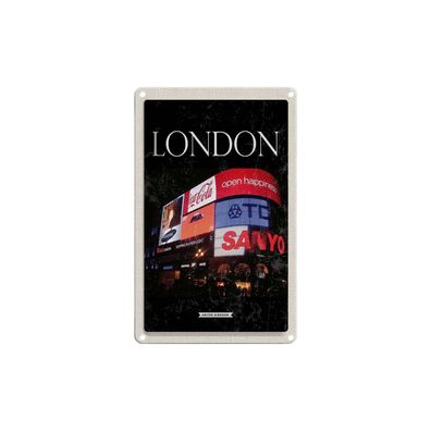 Blechschild 18x12 cm - London England Piccadilly City Nacht