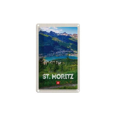 Blechschild 18x12 cm - St. Moritz Österreich Ausblich Reise