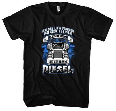 Fleisch, Bier & Diesel T-Shirt LKW Fahrer Tshirt Fernfahrer Trucker Geschenke
