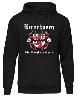 Leverkusen Macht am Rhein Kapuzenpullover | Pullover Fussball Stadt Hoodie