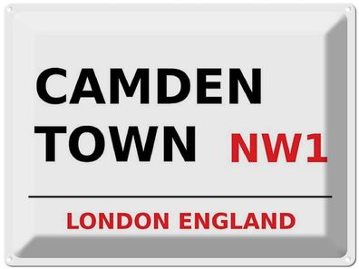 Blechschild 30x40 cm - London England Camden Town Nw1