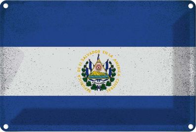 vianmo Blechschild Wandschild 20x30 cm El Salvador Fahne Flagge