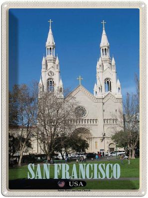 Blechschild 30x40 cm - San Francisco Saints Peter And Paul Church