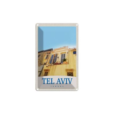 Blechschild 18x12 cm - Tel Aviv Israel Stadt Gebäude