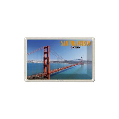 Blechschild 18x12 cm - San Francisco Usa Golden Gate Bridge